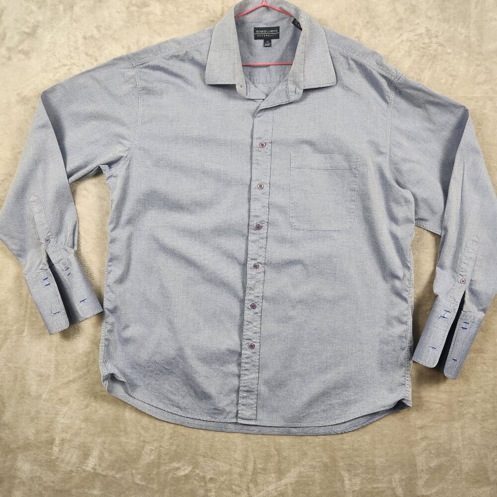 Oscar‎ De La Renta Men's Button Up Shirt French Cuffs Size 17 (34/35'')